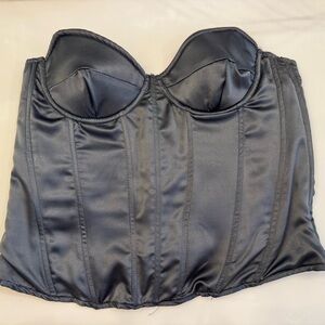 Elegant Black Satin Bustier
